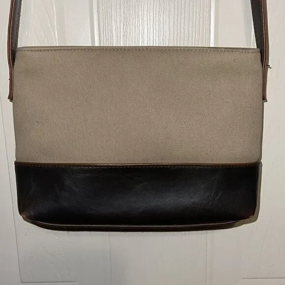 Crazy Horse |A Liz Claiborne Co.| Vintage Canvas & Leather 90’s Shoulder Bag - Picture 7 of 13
